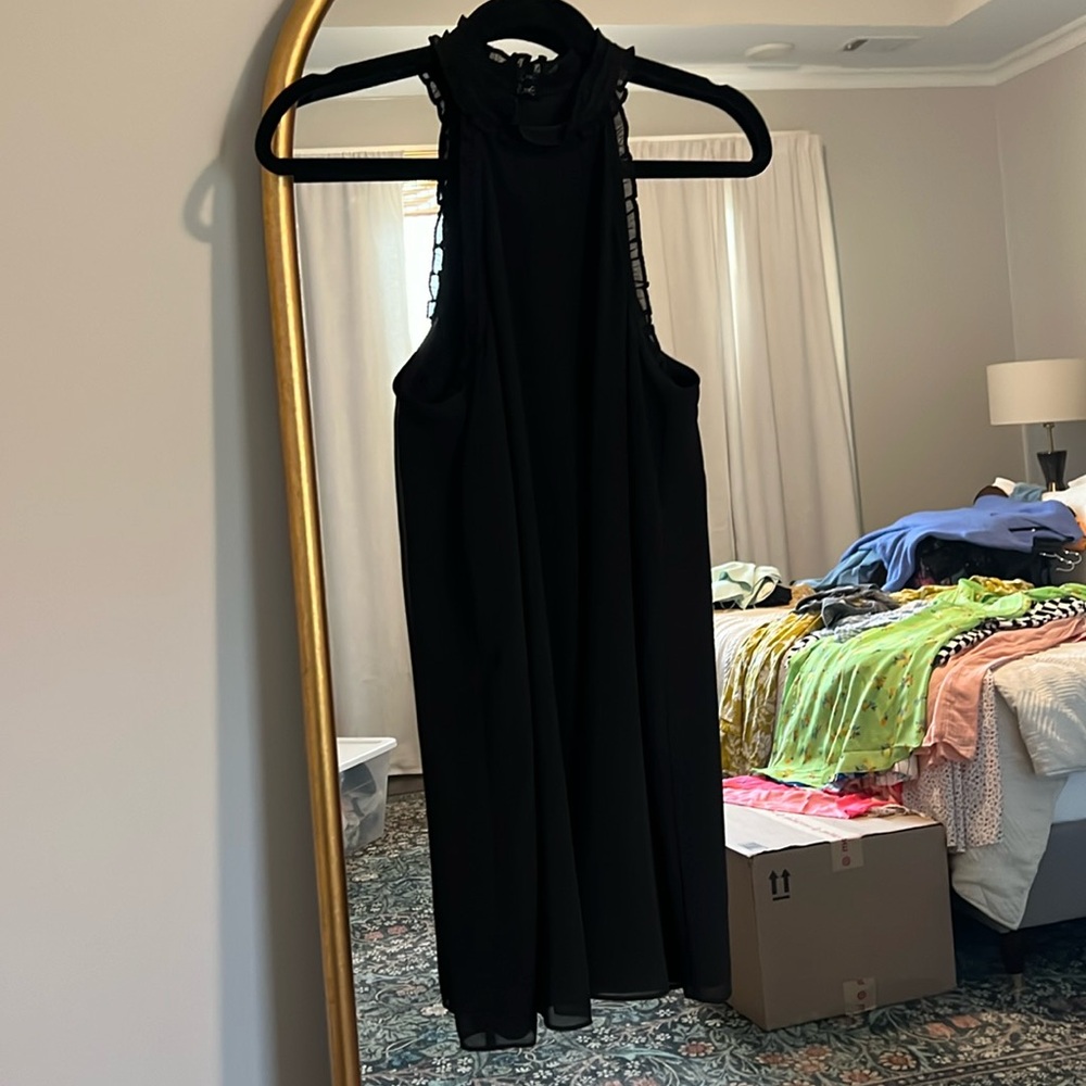 BCBG halter black mini dress!